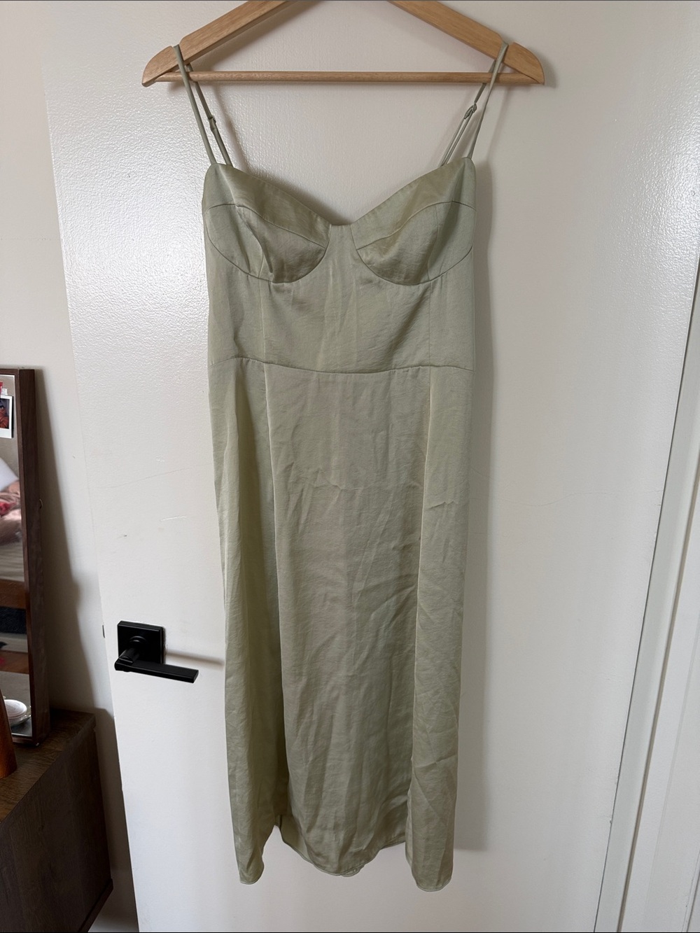 Aritzia Light Sage Slip Dress with Spaghetti Straps